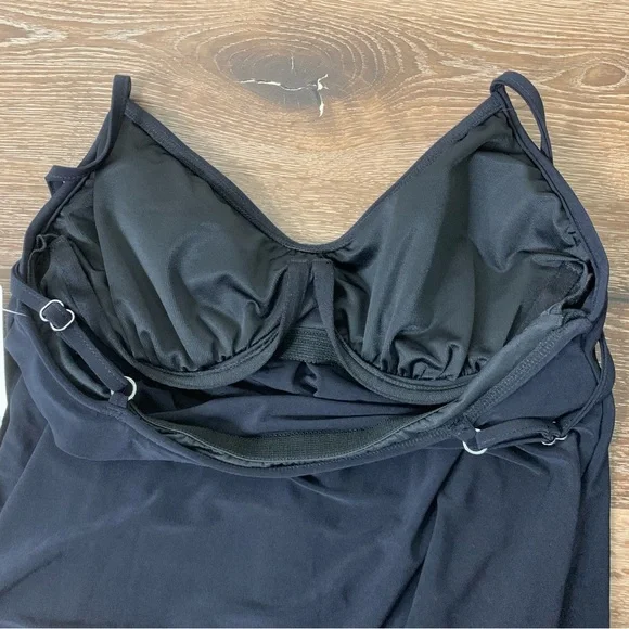 Magicsuit Womens black Jolene layered Tankini swim top 8 NWT